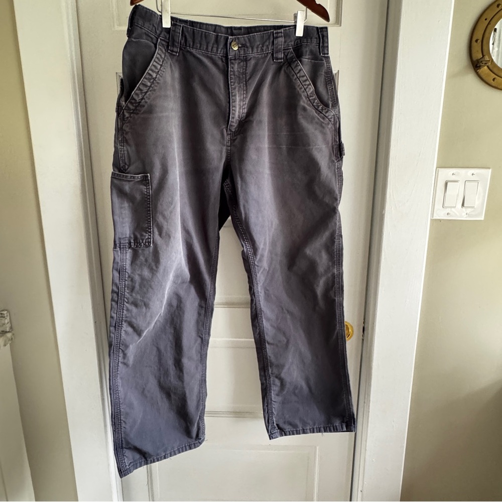 Carhartt Men's 36x30 B151 Canvas Work Loose Fit Pants Navy